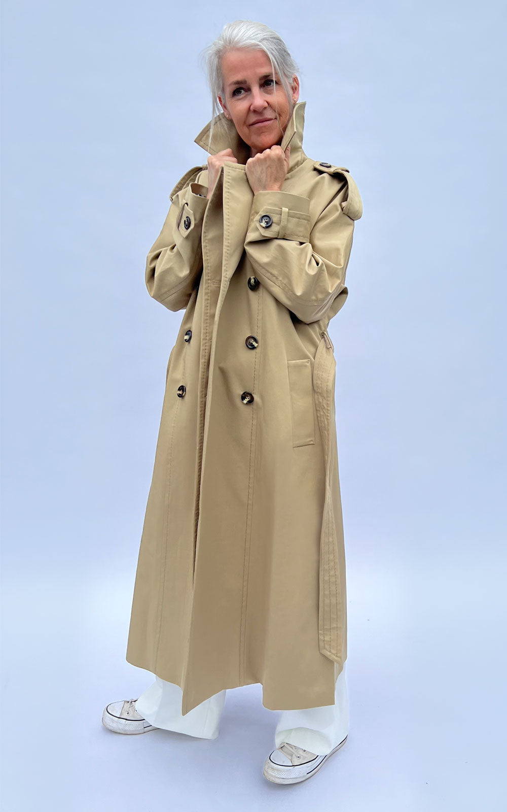 Camel color trench coat best sale