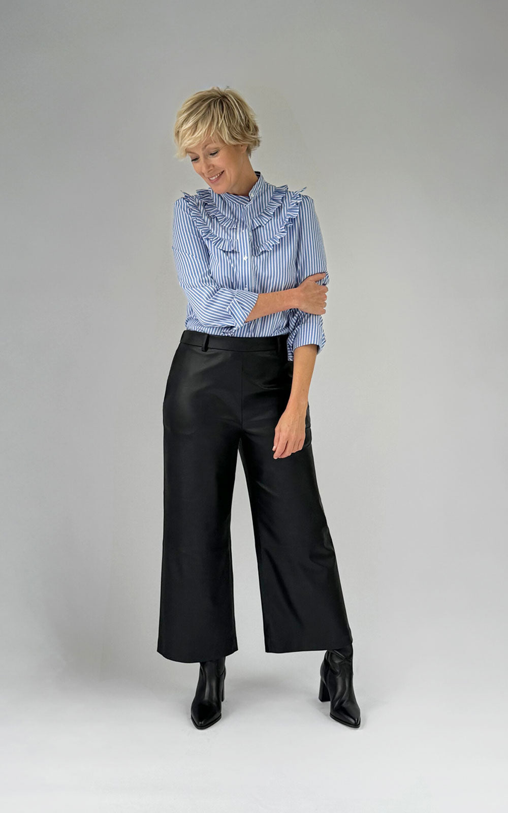 CHARLIE LEATHER WIDE LEG PANTS