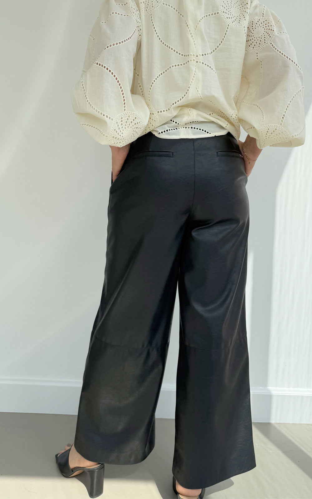 CHARLIE LEATHER WIDE LEG PANTS