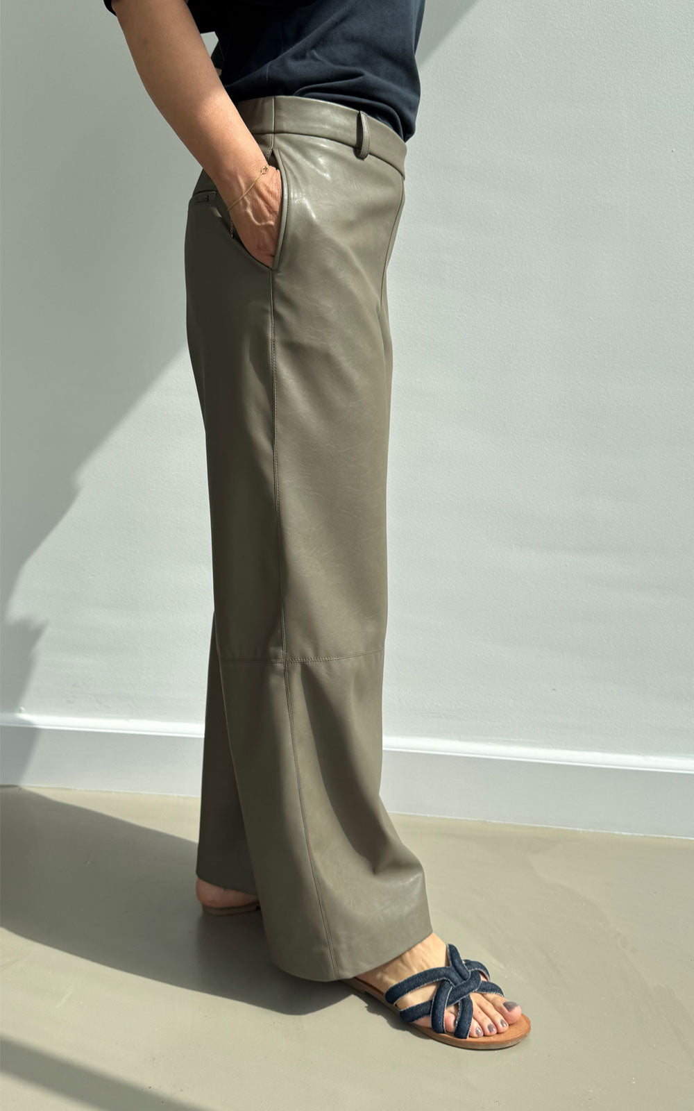 CHARLIE LEATHER WIDE LEG PANTS