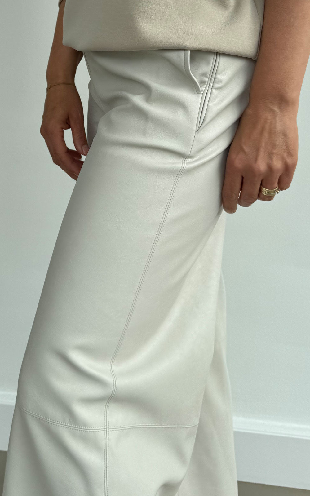 CHARLIE LEATHER WIDE LEG PANTS