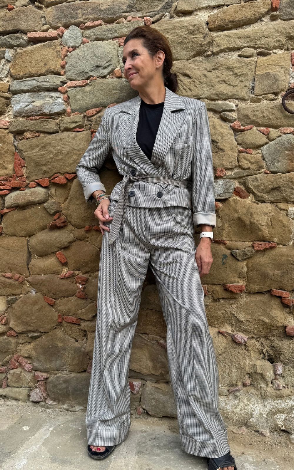 MINDY PANTS brownbeige check
