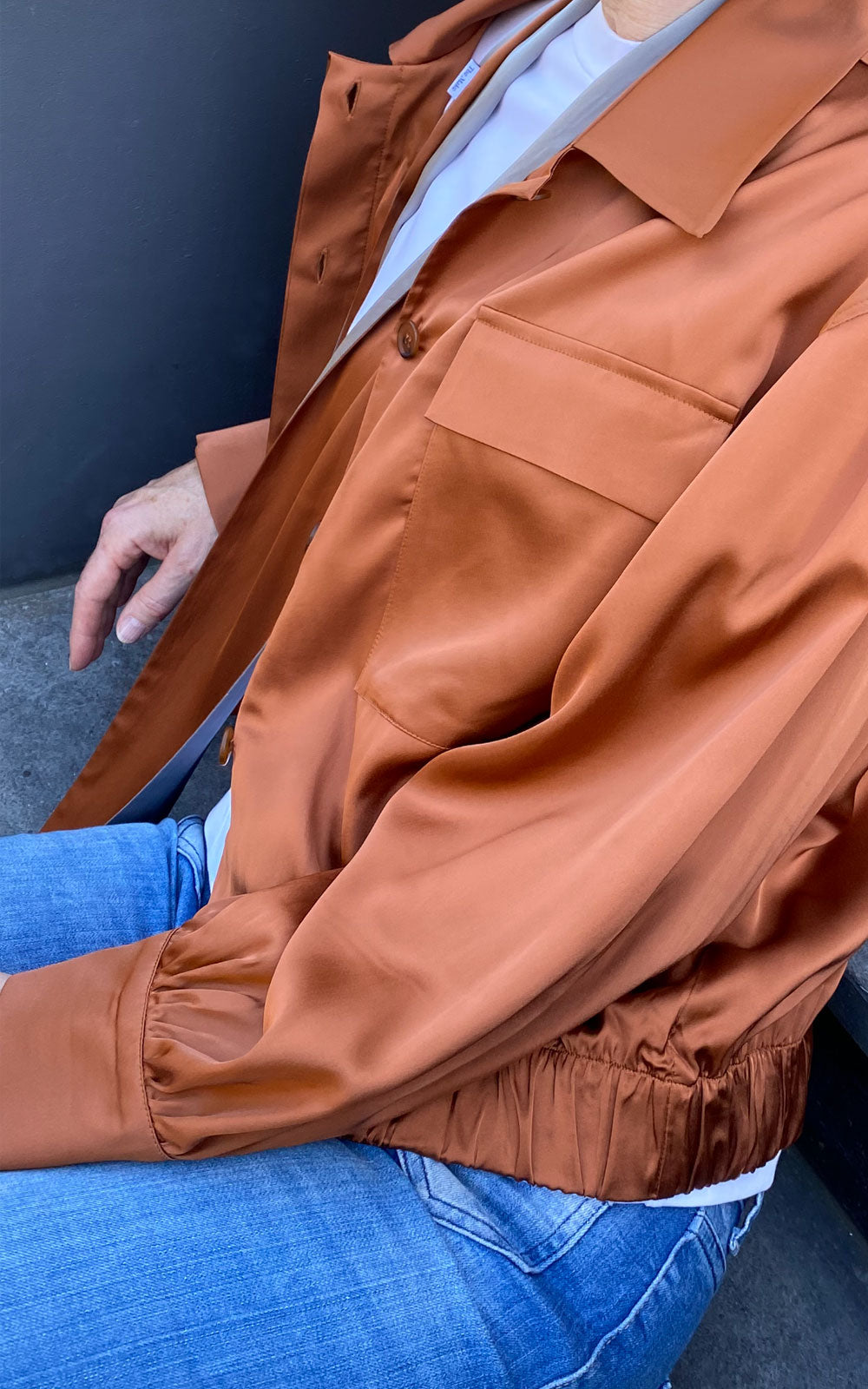 Cognac bomber blouse - The Make