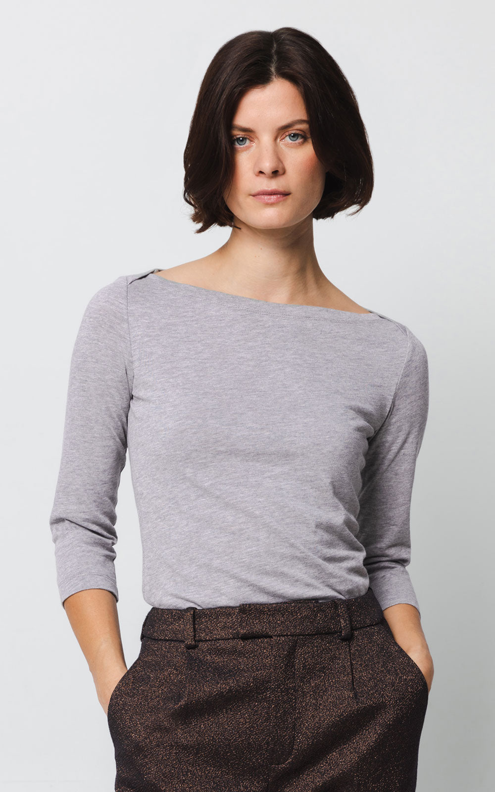 Boat-neck tee white - The Make