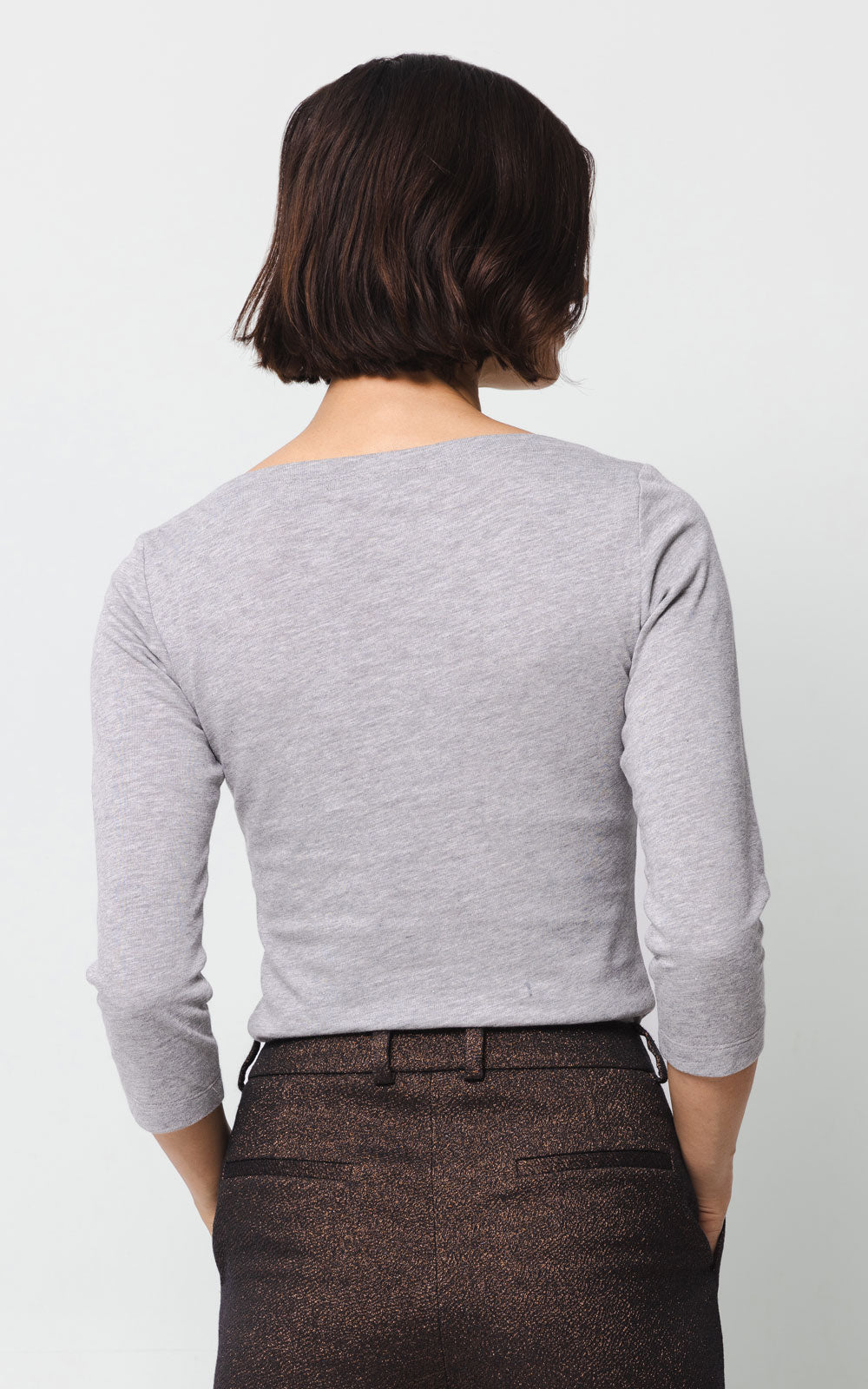 Beau Tee - Grey Melange - Boat-neck Tee