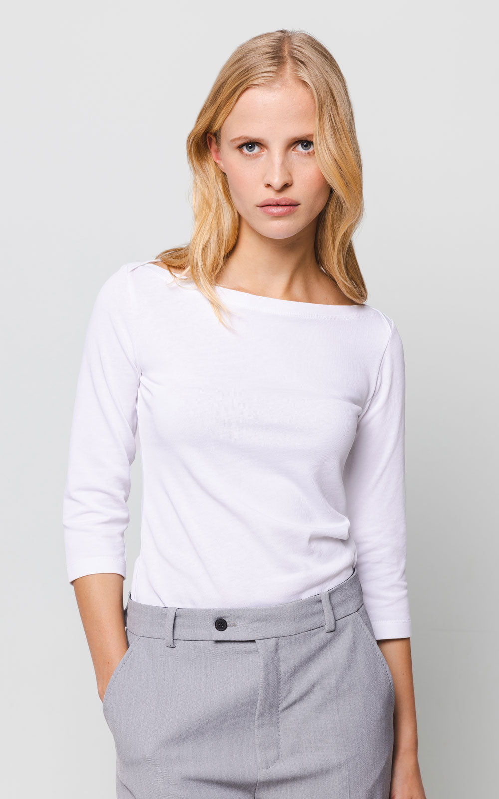 Boat-neck tee white - The Make