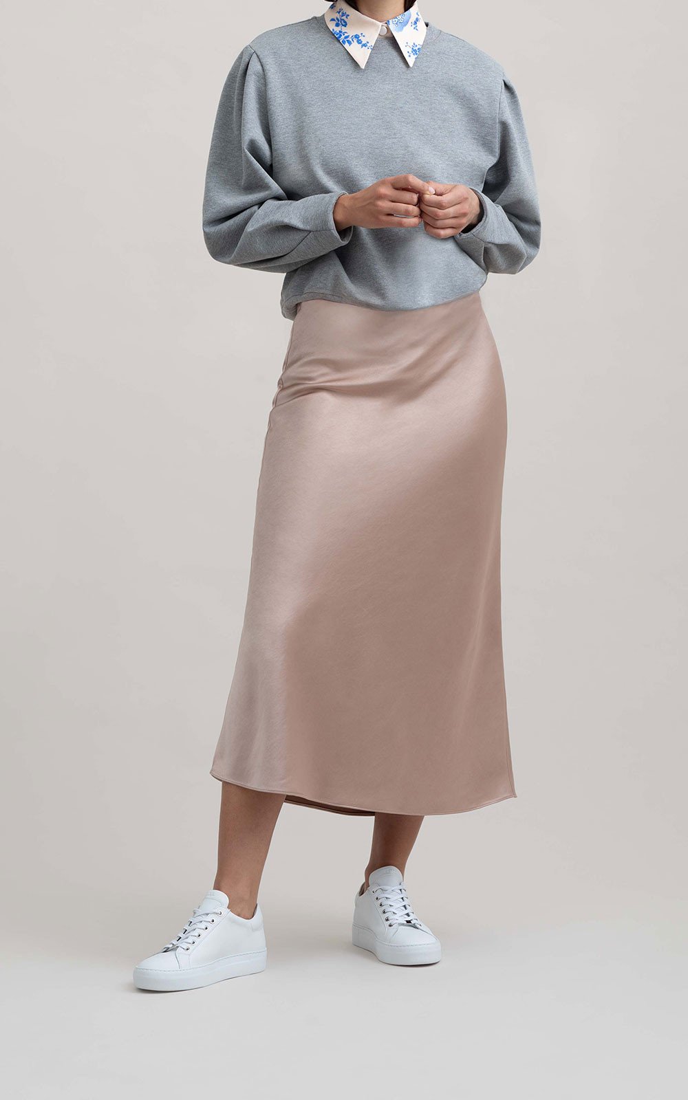 pebble satin skirt